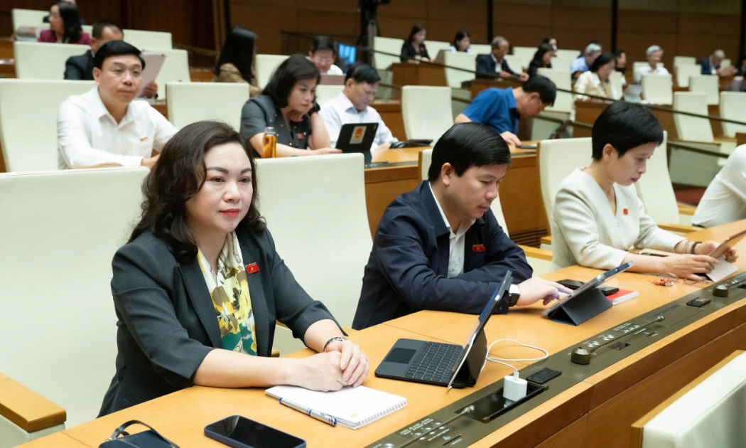 Các đại biểu tham dự tại Hội trường. Ảnh: Quốc hội.