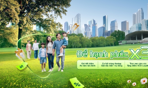 Gửi tiết kiệm, nhân ba niềm vui cùng Vietcombank