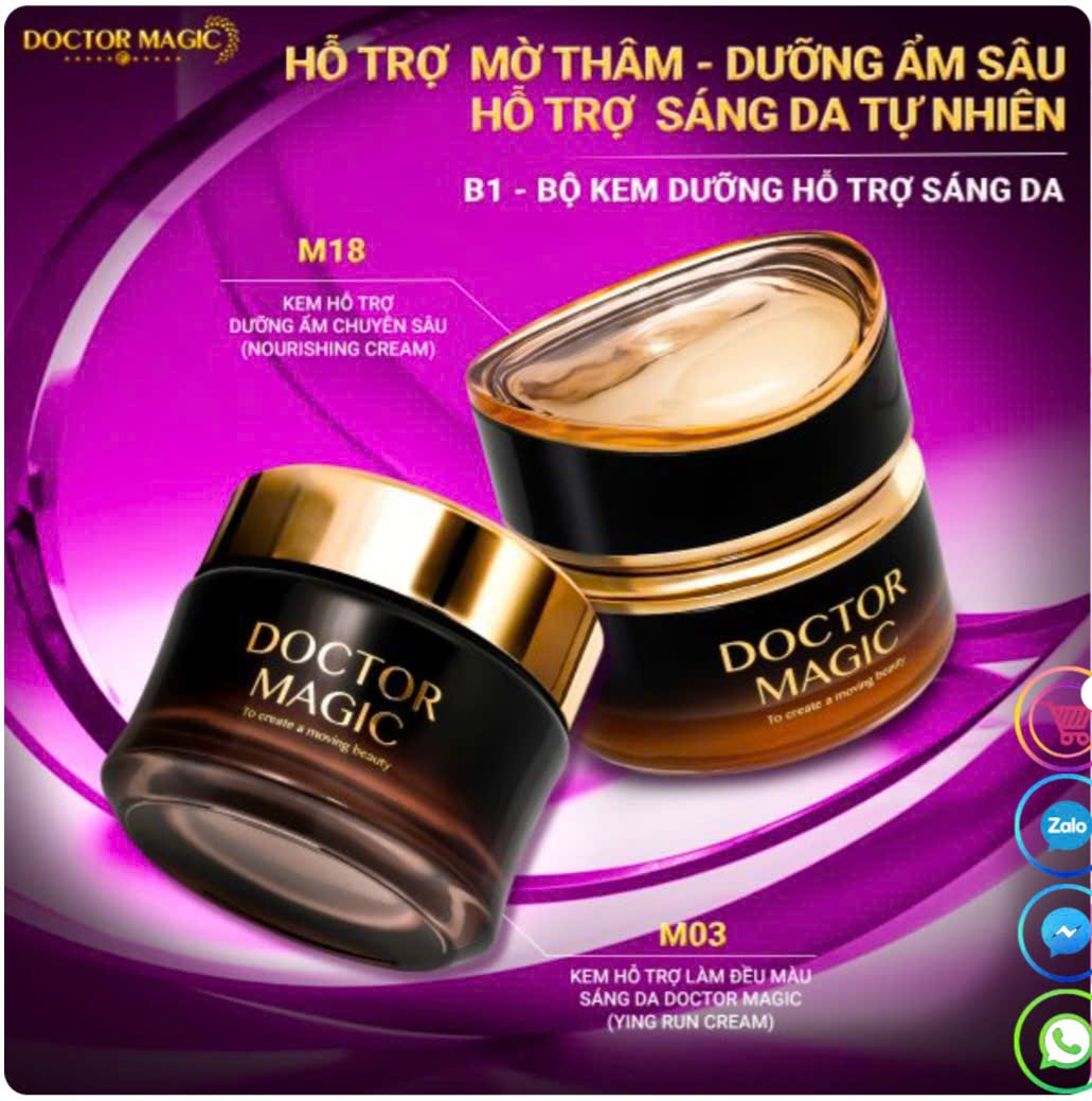Mỹ phẩm Doctor Magic được quảng cáo trên website của Mailisa. Ảnh chụp màn hình.