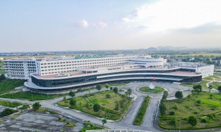 Toàn cảnh Bệnh viện Bạch Mai cơ sở 2 tại Ninh Bình nhìn từ trên cao