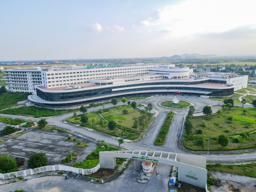 Toàn cảnh Bệnh viện Bạch Mai cơ sở 2 tại Ninh Bình nhìn từ trên cao