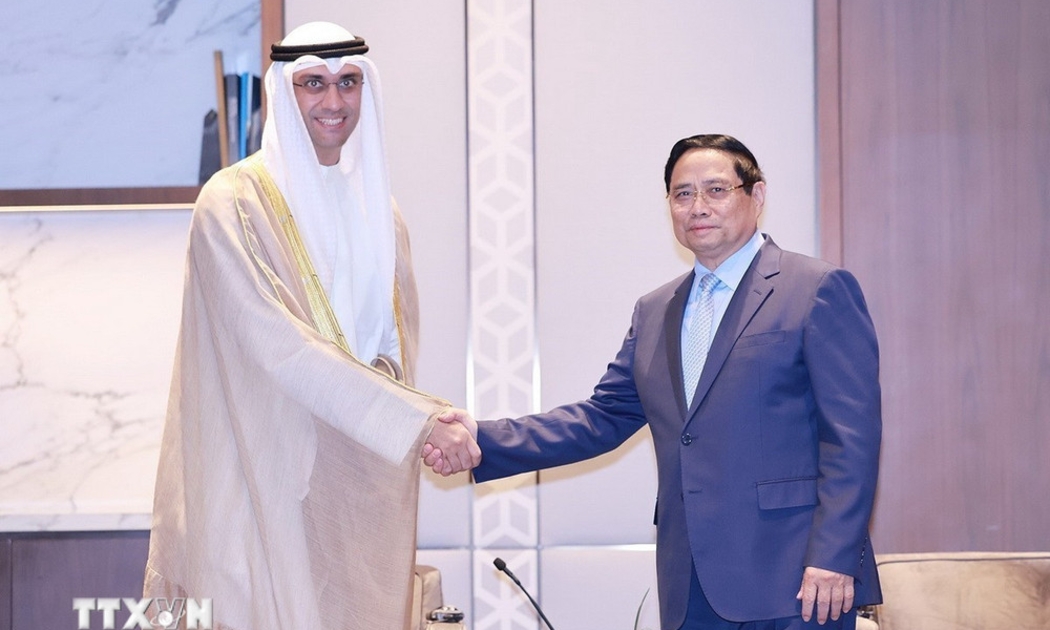Thủ tướng Phạm Minh Chính tiếp ông Sheikh Saoud Salem Abdulaziz Al-Sabah, Chủ tịch Ủy ban Đầu tư của Hội đồng quản trị, Tổng giám đốc Quỹ đầu tư Kuwait. Ảnh: TTXVN.