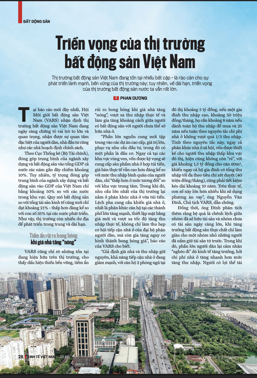 Triển vọng của thị trường bất động sản Việt Nam - Ảnh 1