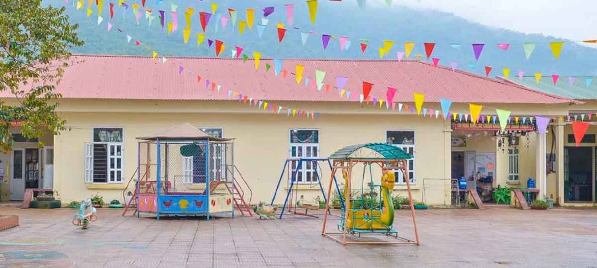 Trường mầm non Văn Nho nay đã khang trang, sạch đẹp