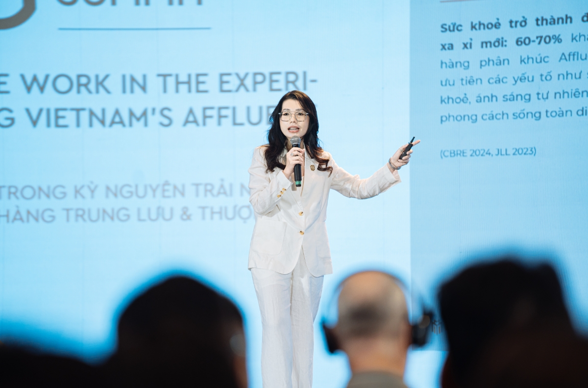 Bà Thi Anh Đào - Giám đốc Khối Marketing, Masterise Group chia sẻ tại sự kiện.