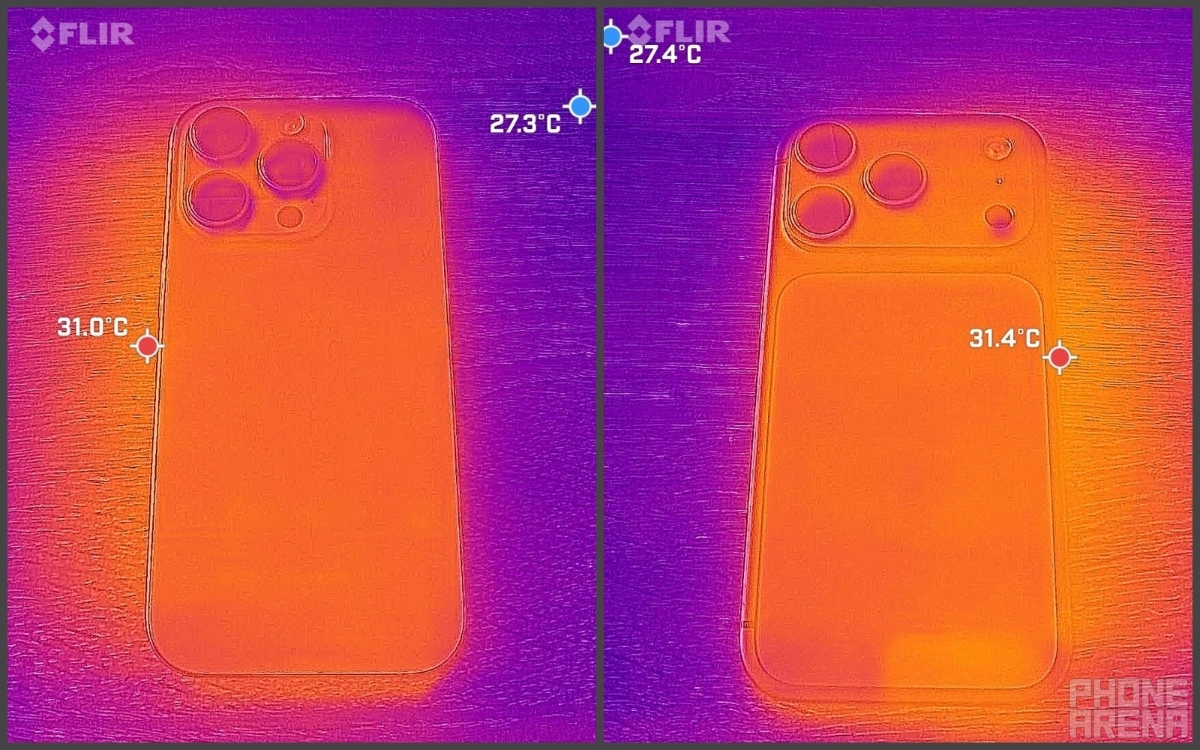 iPhone 16 Pro và iPhone 17 Pro ở trạng thái bình thường - Nguồn: Phone Arena.&nbsp;