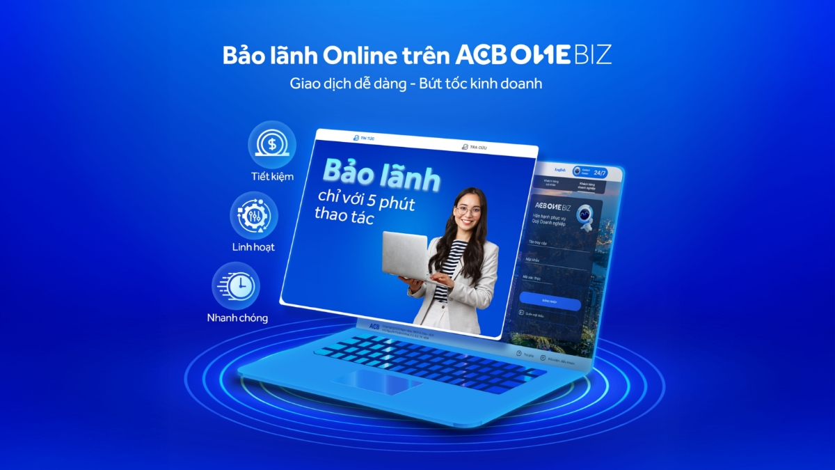 Doanh nghiệp có thể thực hiện toàn bộ quy trình bảo lãnh trực tuyến trên ACB ONE BIZ mà không cần đến ngân hàng.