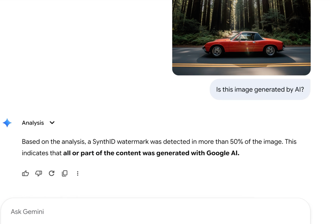 Tính năng phát hiện hình ảnh được tạo bởi Google AI của Nano Banana Pro.