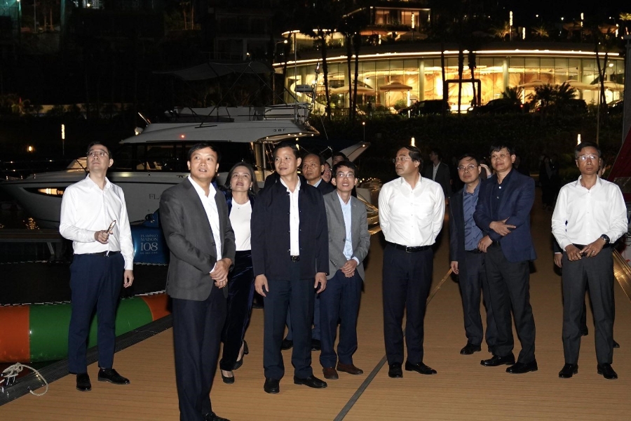 Hình ảnh đoàn kiểm tra tại dự án Khu du lịch nghỉ dưỡng quốc tế Hồ Núi Cốc (Flamingo Maison 108 Ho Nui Coc).