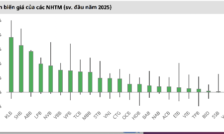 Nhịp điều chỉnh đã xóa 20–80% mức tăng trong năm 2025 của nhiều cổ phiếu ngân hàng, định giá có rẻ?
