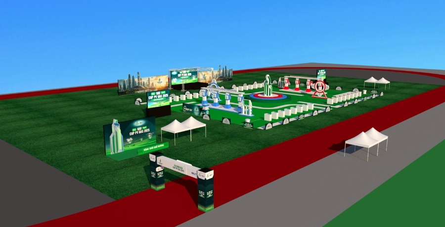 Demo Sân thi đấu Cuộc thi sáng tạo UAV Cup PV GAS 2025.
