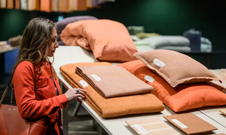 Ngành hàng vải trang trí và nội thất được trưng bày trong khu riêng tại Heimtextil.
