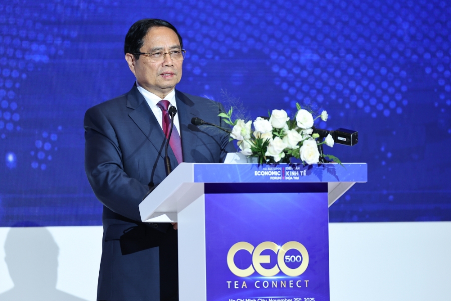 Thủ tướng Phạm Minh Chính phát biểu tại chương trình đối thoại - Ảnh: VGP/Nhật Bắc.