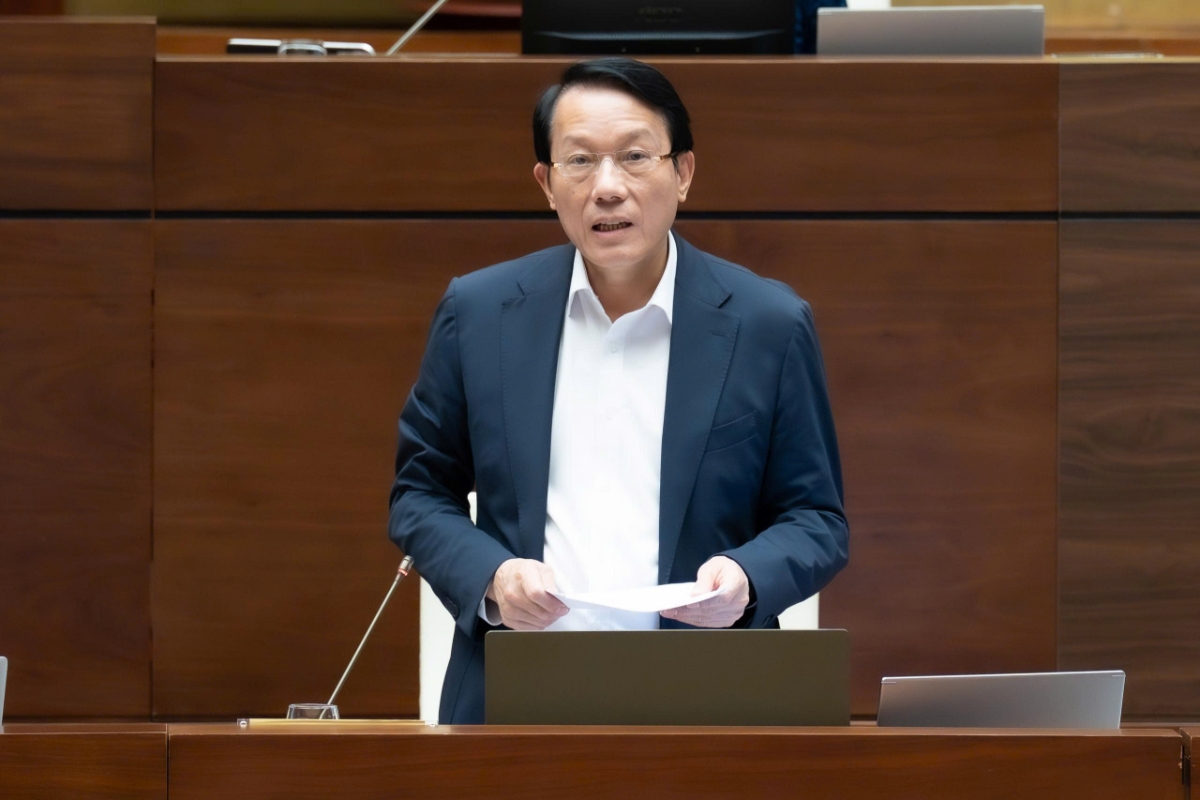 Đại tướng Lương Tam Quang, Bộ trưởng Bộ Công an phát biểu.&nbsp;Ảnh: Quốc hội.