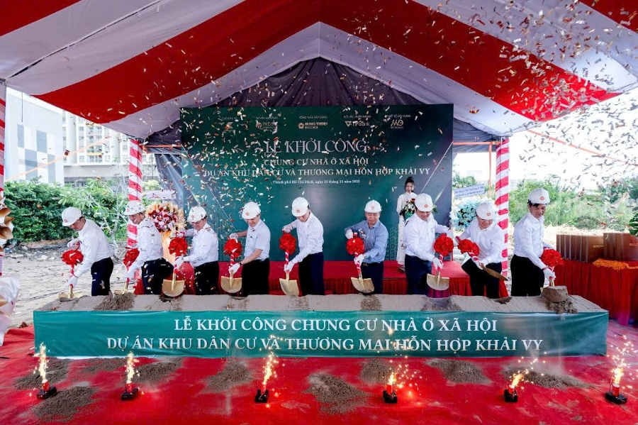 Lễ khởi công dự án chung cư nhà ở xã hội - Khu dân cư và Thương mại hỗn hợp Khải Vy.