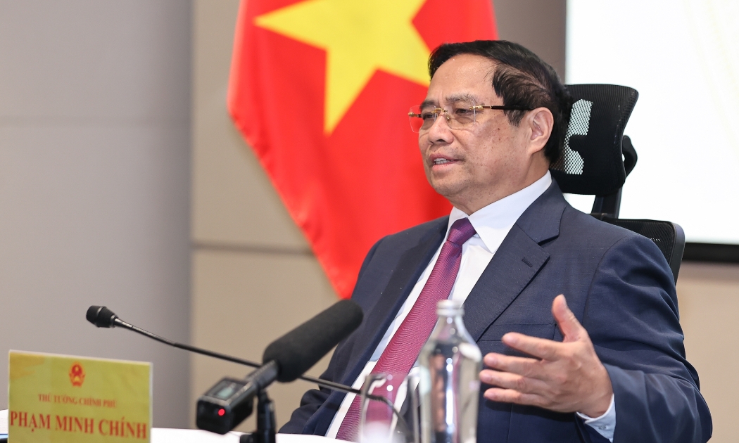 Thủ tướng Phạm Minh Chính chỉ đạo tại phiên họp. Ảnh VPG.