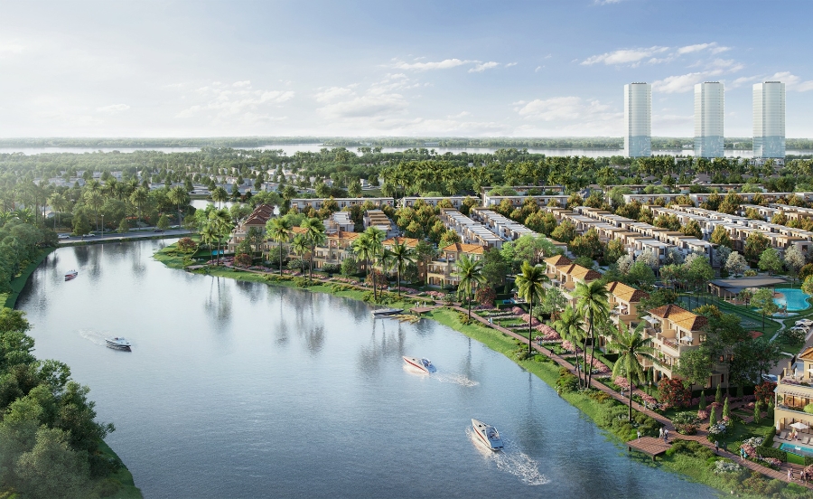 Phân khu Izumi Canaria sở hữu hai mặt giáp sông nước và hệ thống cây xanh phong phú cùng tiện ích đa tầng chất lượng.