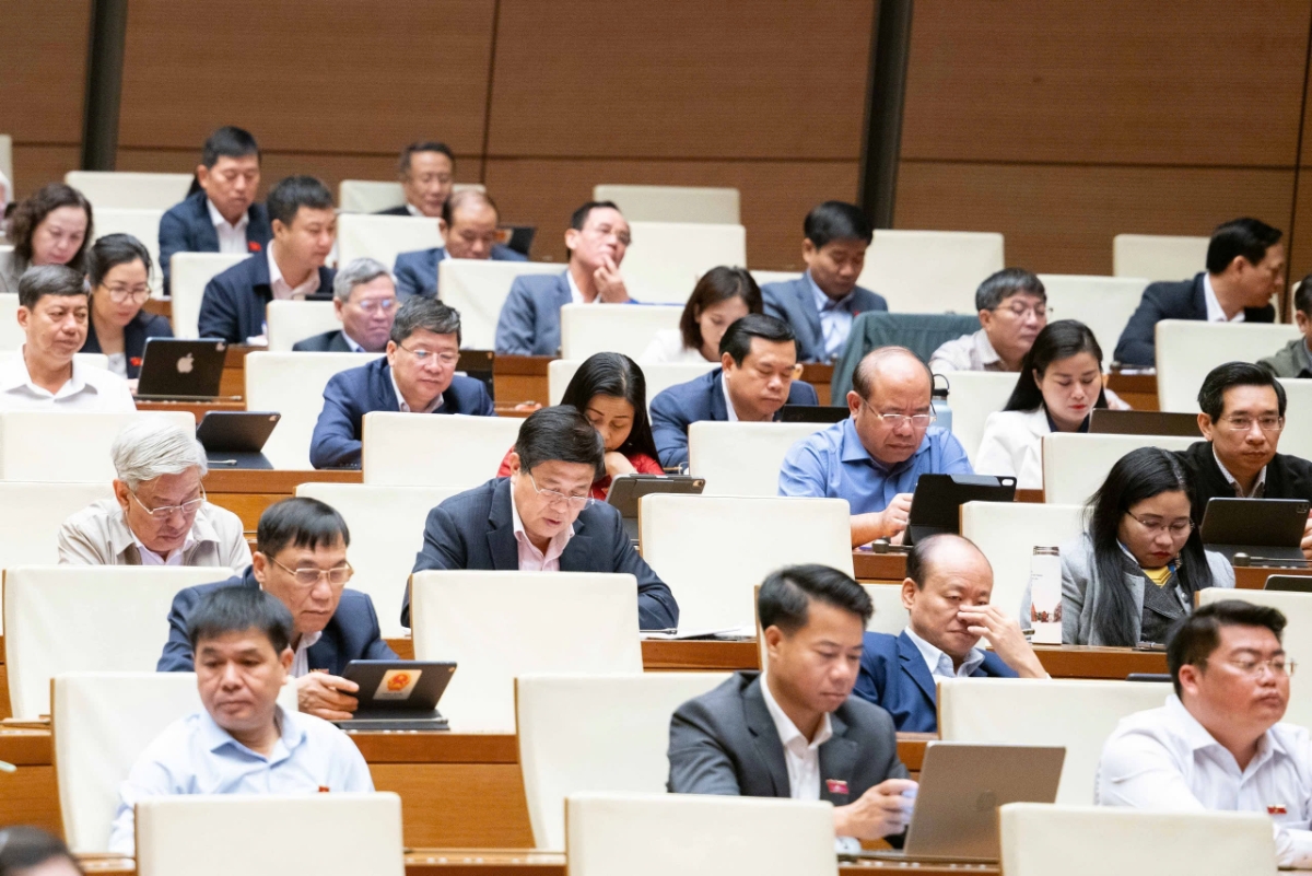 Các đại biểu Quốc hội dự phiên thảo luận.&nbsp;Ảnh: Quốc hội.