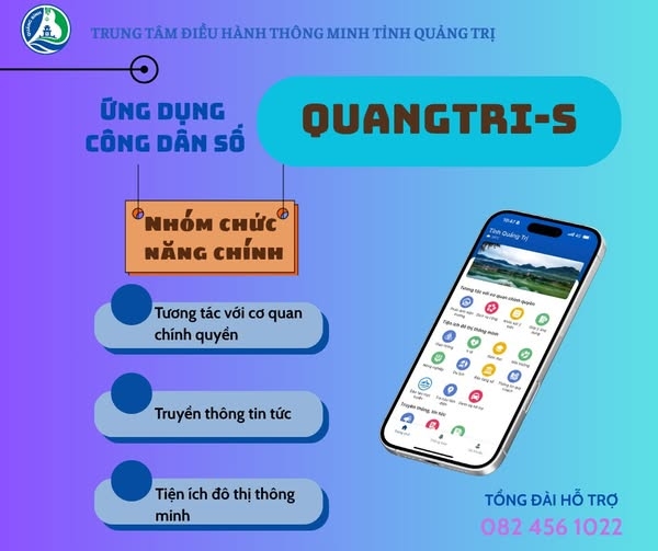 Ứng dụng QUANGTRI-S tích hợp 18 tiện ích, trở thành cầu nối giữa chính quyền và người dân