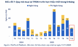 Giá trị mua lại trái phiếu trước hạn giảm mạnh trong tháng 10 