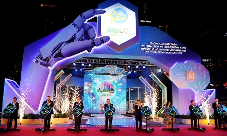 Các đại biểu khai mạc GRECO 2025 tại phố đi bộ Nguyễn Huệ, phường Sài Gòn TP. Hồ Chí Minh.