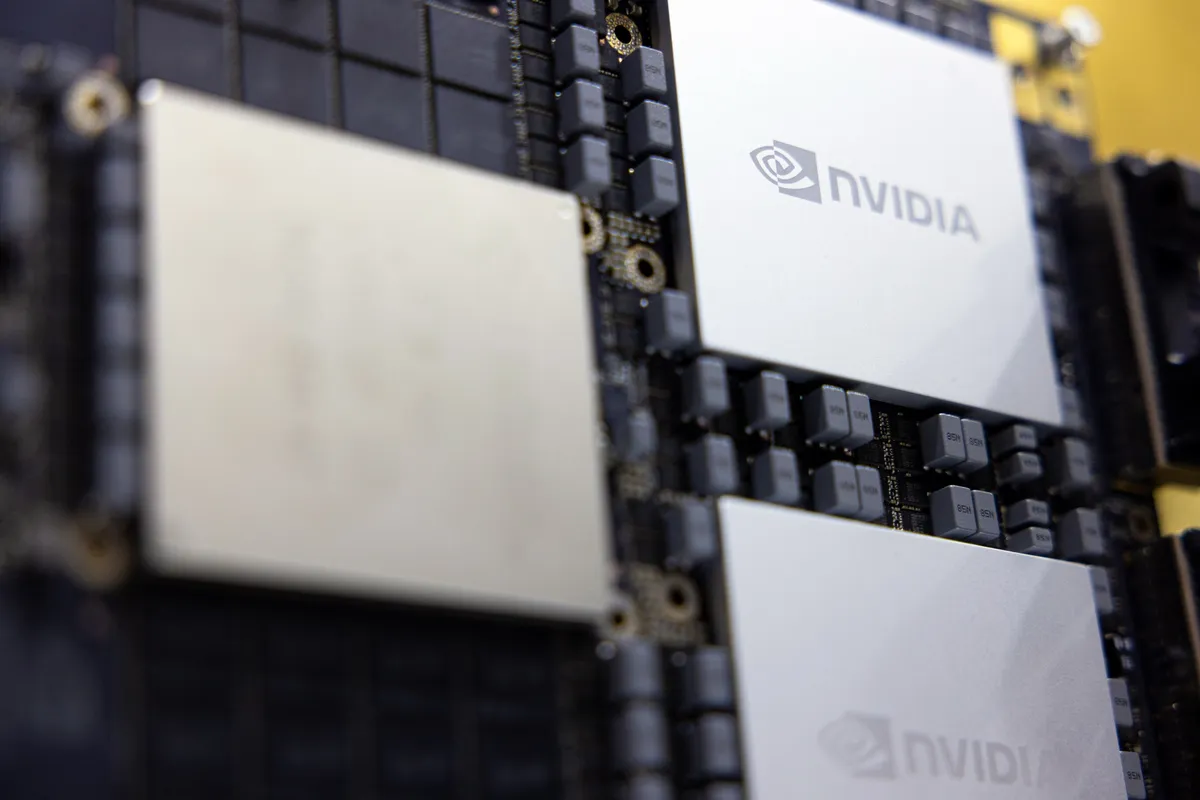 Siêu chip Nvidia GB200 Grace Blackwell. Ảnh: Annabelle Chih/Bloomberg