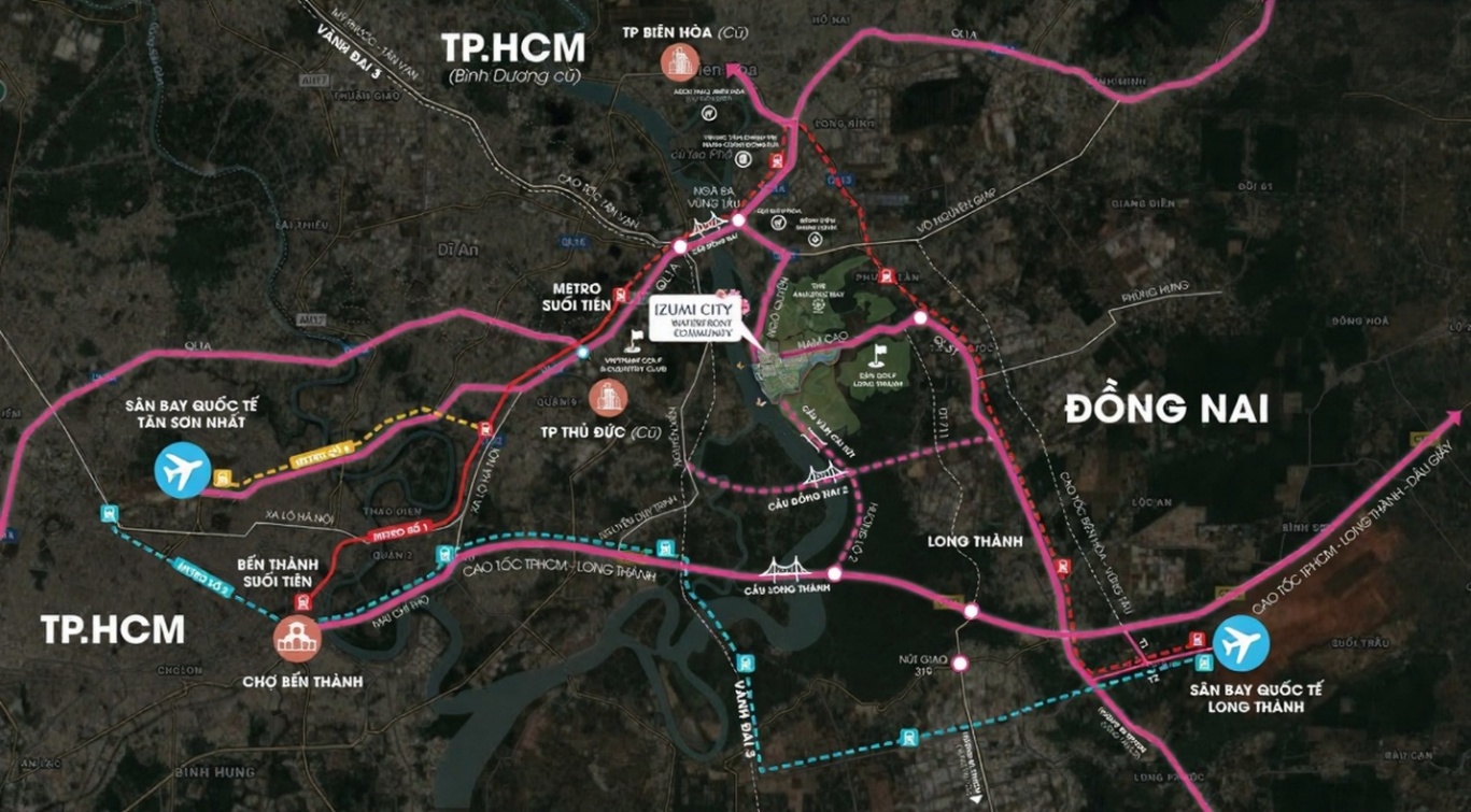 Izumi City nằm ở vị trí đắc địa, thu hút nhu cầu lưu trú và an cư khổng lồ trong khu vực.