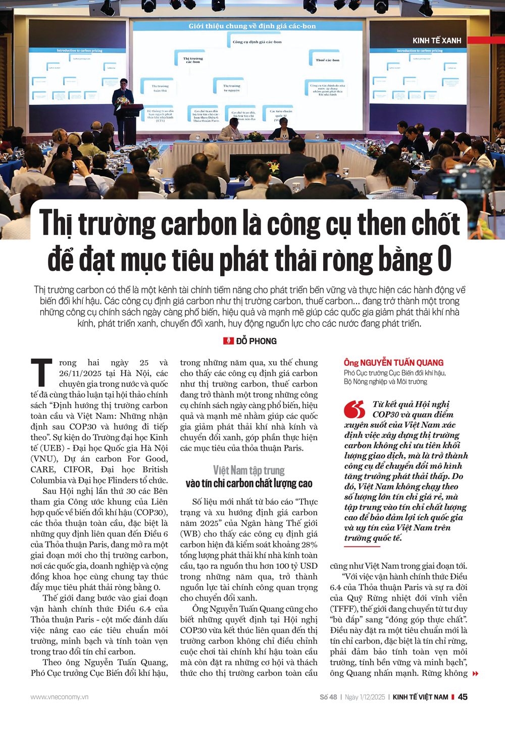 Thị trường carbon là công cụ then chốt để đạt mục tiêu phát thải ròng bằng 0  - Ảnh 1