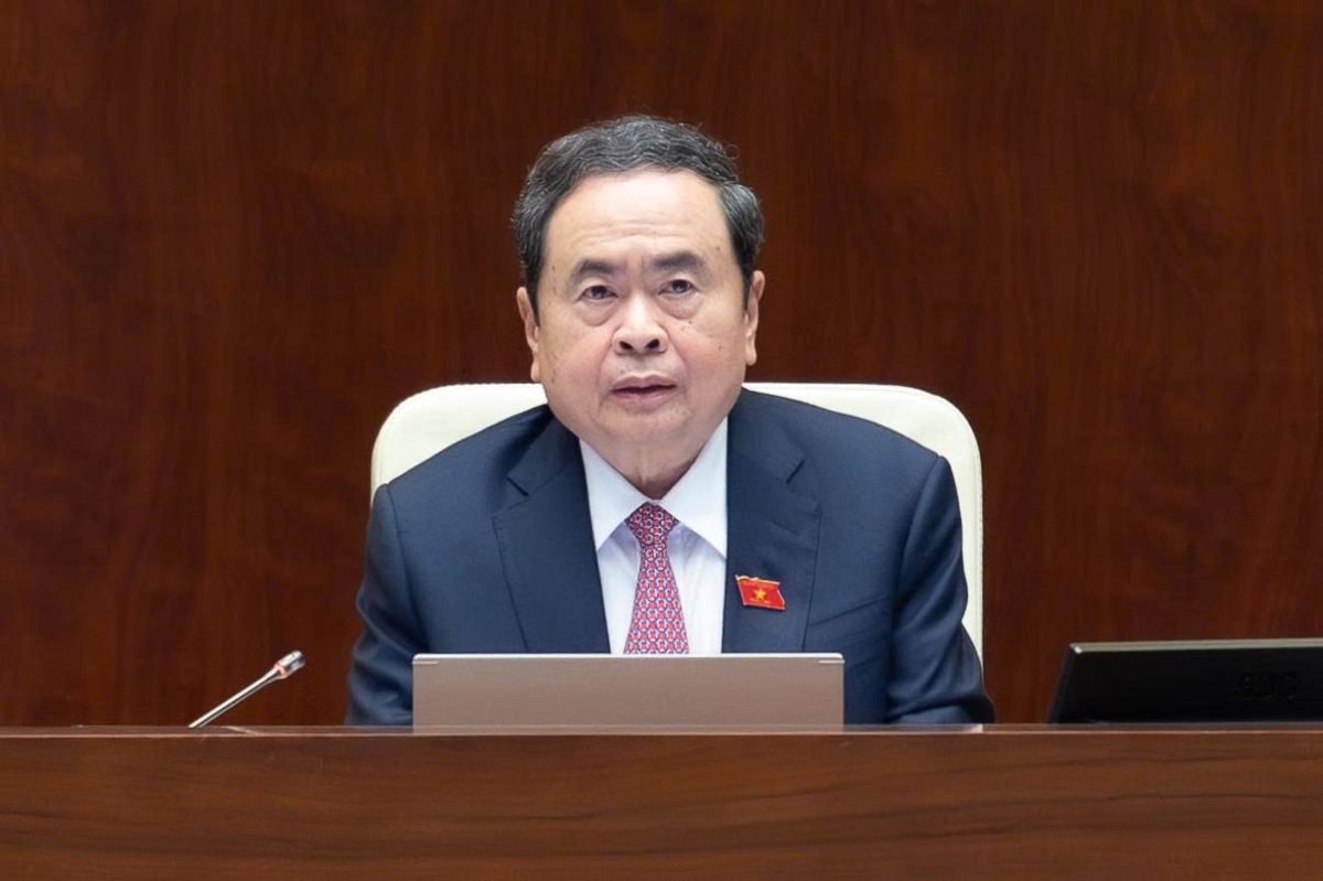 Chủ tịch Quốc hội Trần Thanh Mẫn điều hành nội dung Phiên họp. Ảnh: Quốc hội.