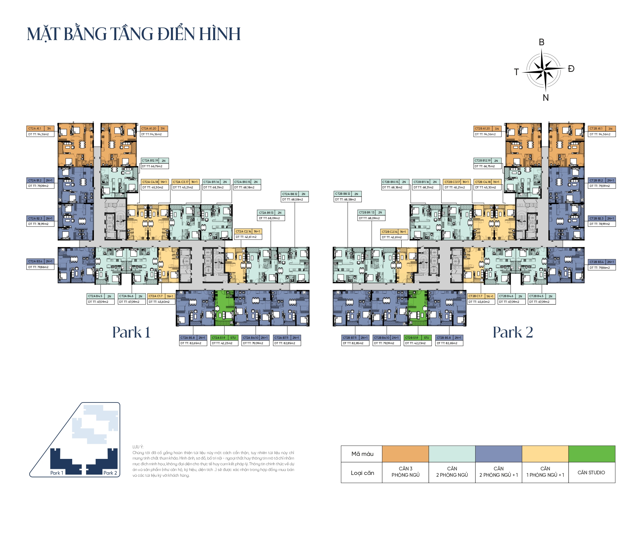 Mặt bằng tầng điển hình dự án Economy Residences.