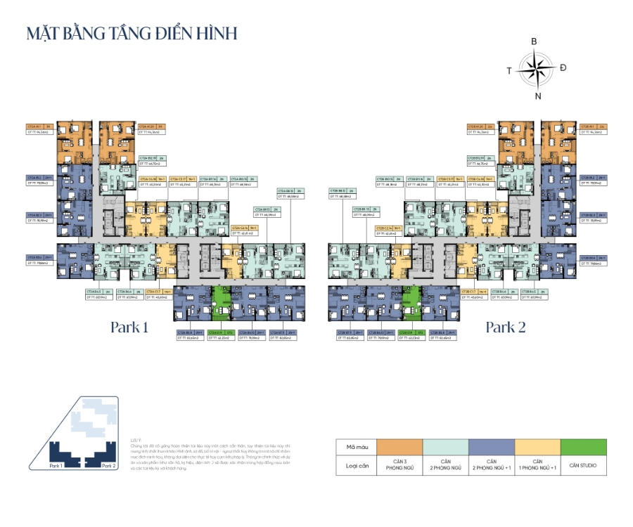 Mặt bằng tầng điển hình dự án Economy Residences.