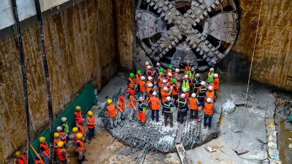 Máy đào hầm TBM “Thần tốc” hoàn thành khoan hầm 4 ga ngầm tuyến metro Nhổn – ga Hà Nội