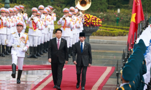 Chủ tịch nước Lương Cường chủ trì lễ đón chính thức Quốc vương Brunei