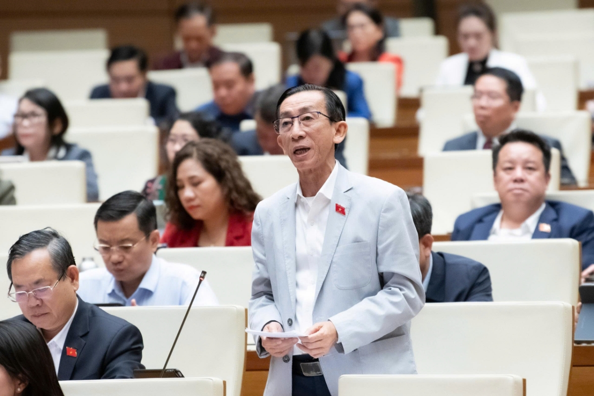 Đại biểu Trần Hoàng Ngân, Đoàn đại biểu Quốc hội TP.HCM phát biểu ý kiến tại phiên thảo luận. Ảnh: Quốc hội.