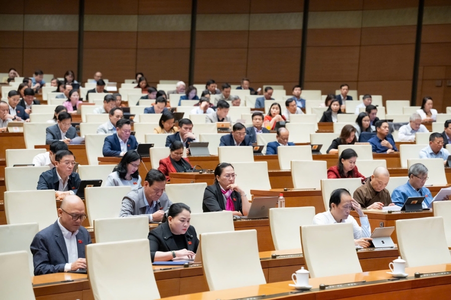 Các đại biểu tham dự tại hội trường. Ảnh: QH