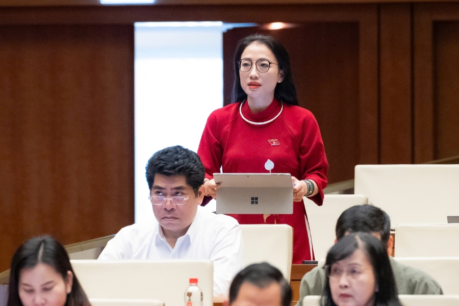 Đại biểu Trần Khánh Thu, Đoàn đại biểu Quốc hội tỉnh Hưng Yên. Ảnh: Quochoi.vn.