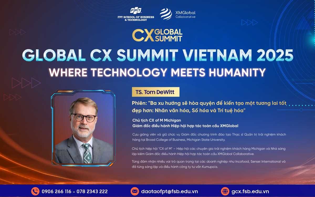 Diễn giả Tom DeWitt tại hội nghị Global CX Summit 2025.