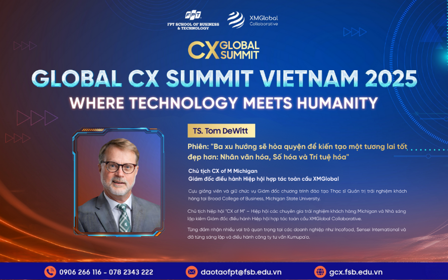 Diễn giả Tom DeWitt tại hội nghị Global CX Summit 2025.