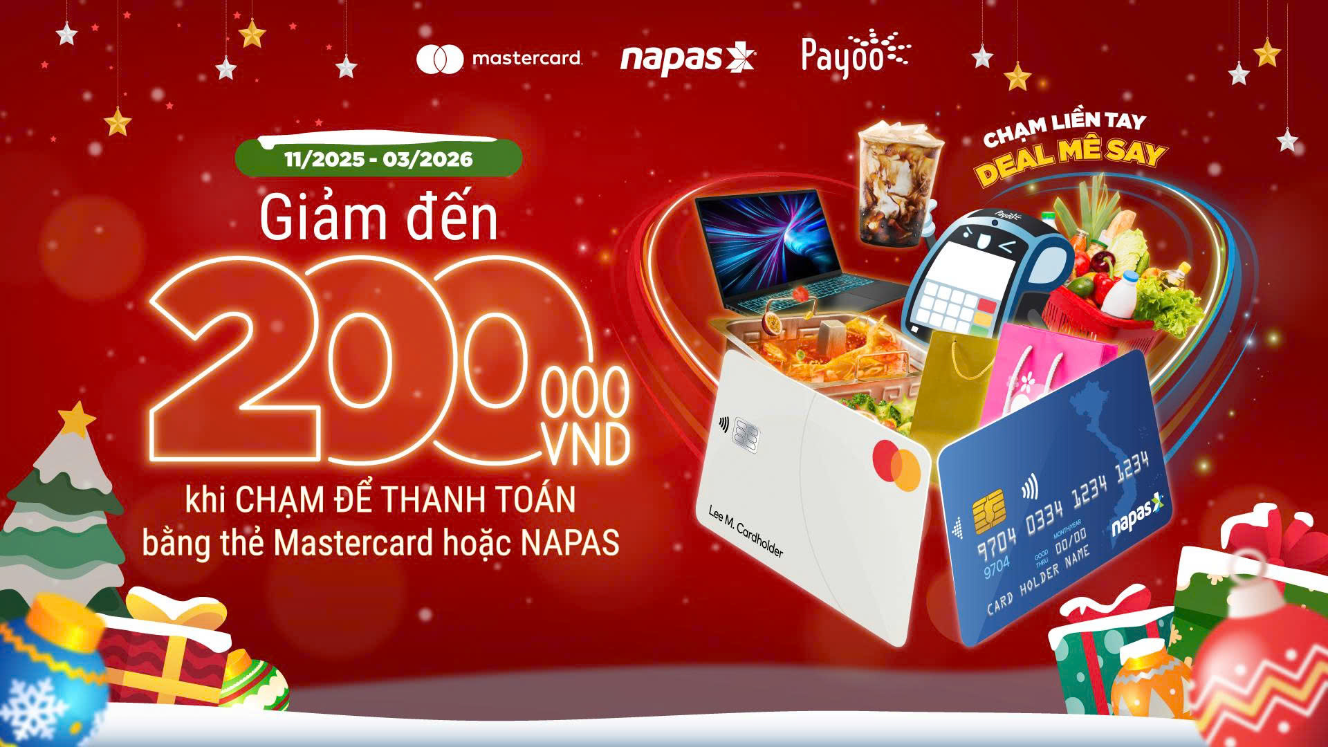 NAPAS, Mastercard, Payoo khuyến mại khi thanh toán không tiếp xúc