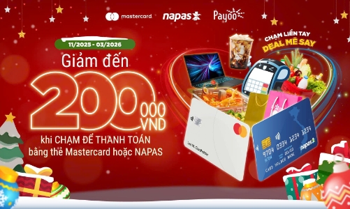 NAPAS, Mastercard, Payoo khuyến mại khi thanh toán không tiếp xúc
