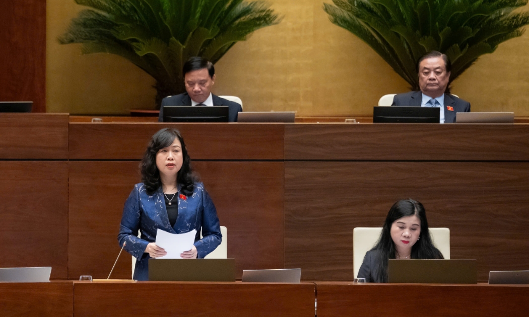 Bộ trưởng Bộ Y tế Đào Hồng Lan giải trình vấn đề đại biểu quan tâm tại phiên thảo luận sáng 2/12