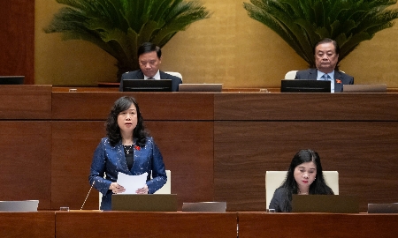 Bộ trưởng Bộ Y tế Đào Hồng Lan giải trình vấn đề đại biểu quan tâm tại phiên thảo luận sáng 2/12