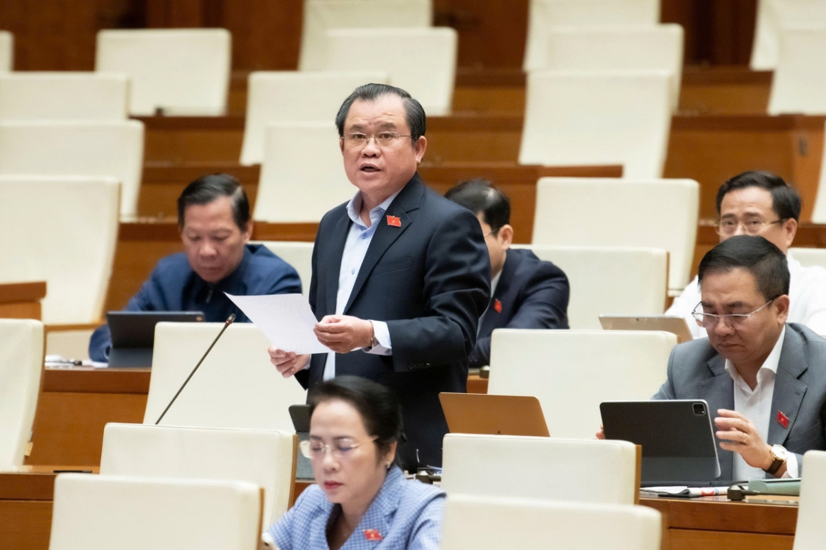 Đại biểu Nguyễn Tâm Hùng, Đoàn đại biểu Quốc hội TP.HCM phát biểu. Ảnh: Quốc hội.&nbsp;