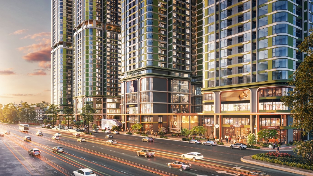 Mặt tiền trải rộng trên trục giao thông trọng yếu.