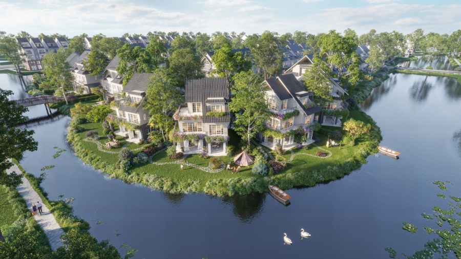 Central Island – “nhà giữa đảo xanh” tại đại đô thị Eco Central Park. Ảnh: ECP.