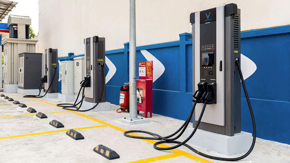 <i>Một trạm sạc xe điện của VinFast phát triển.</i>
