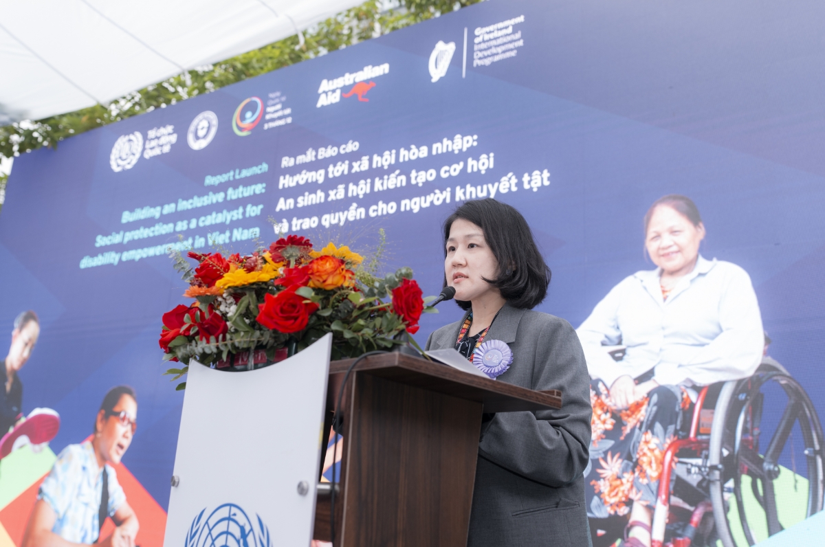 Bà Park Sinwon,&nbsp;Giám đốc ILO tại Việt Nam phát biểu tại sự kiện. Ảnh: ILO.&nbsp;