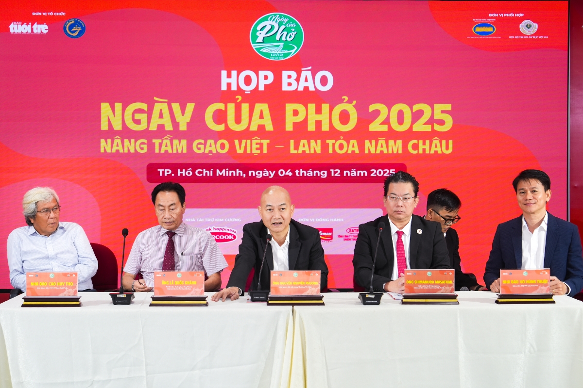 Họp báo công bố chương trình Ngày của Phở 2025, sáng 4/12 tại tòa soạn báo Tuổi Trẻ.