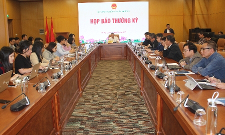 Quang cảnh họp báo. Ảnh Chu Khôi