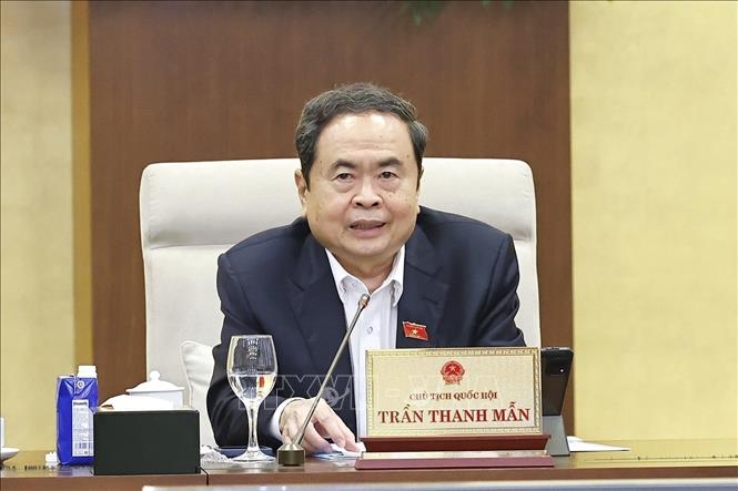 Chủ tịch Quốc hội Trần Thanh Mẫn phát biểu. Ảnh: TTXVN.